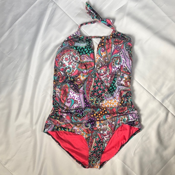 Kenneth Cole Other - Kenneth Cole Reaction 2X Colorful Paisley Geometric One Piece Swimsuit
